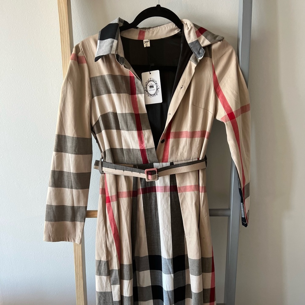 NWT Midi Plaid Dress